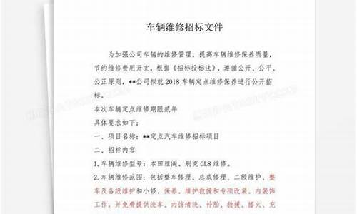 汽车购买招标文件中实施方案_汽车采购招标文件