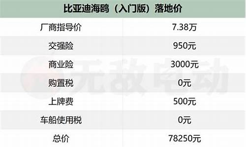 比亚迪海鸥报价价格表_比亚迪海鸥报价价格表及图片